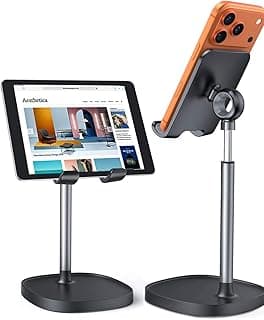 LISEN Cell Phone Stand Phone Holder for Desk Office Decor, Office Desk Accessories Women PC Gaming Essentials iPhone Stand Gadgets Men Gift...