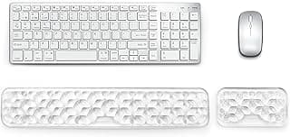 Gel Keyboard and Mouse Wrist Rest Set, Ergonomic Computer Keyboard Wrist Pain Relief Wrist Support Pad for Office School Home Laptop（White）