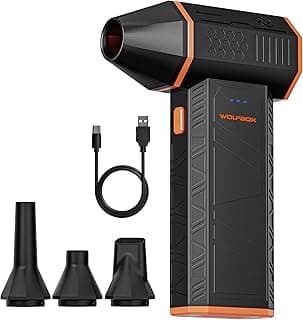 WOLFBOX MegaFlow 50 Compressed Air Duster-110000RPM Super Power Electric Air Duster, 3-Gear Adjustable Mini Blower with Fast Charging, Dust...