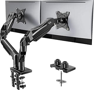 HUANUO FlowLift™ Dual Monitor Stand, Fully Adjustable Gaming Monitor Desk Mount for 13–32″ Computer Screens, Full Motion VESA 75x75/100x100...