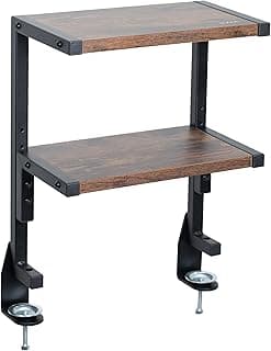 VIVO Clamp-on 13 inch Above or Below Desk 2-Tier Shelving Unit for Table Accessories, Gaming Devices, and More, Storage Tray, Desktop Organ...