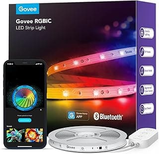 Govee RGBIC LED Strip Lights, Smart LED Lights for Bedroom, Bluetooth LED Lights APP Control, DIY Multiple Colors on One Line, Color Changi...